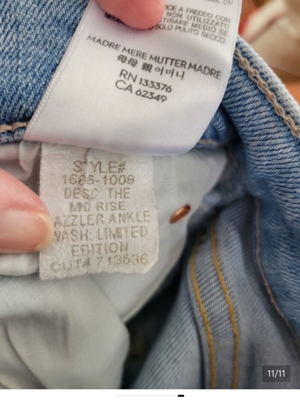MOTHER Light Blue Mid Rise Dazzler Ankle Jeans - Picture 2 of 11